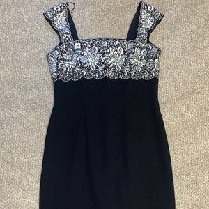 Maggy London Black & White Formal Dress, Size 8